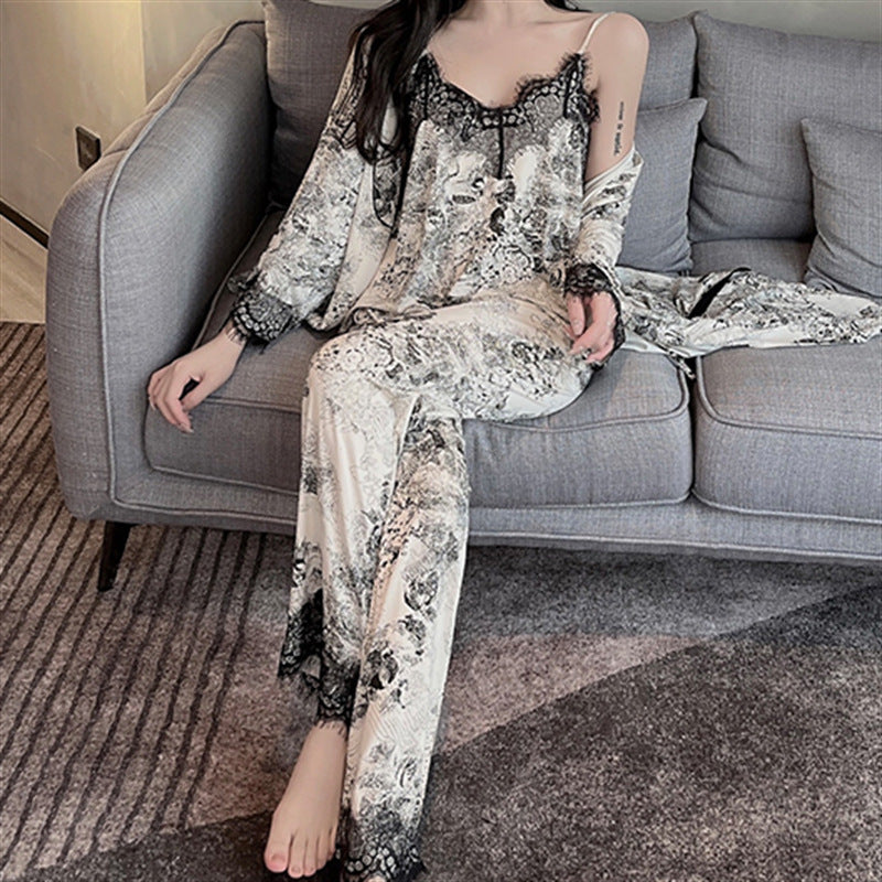 Home Wear Vintage Style Robe Three Sets