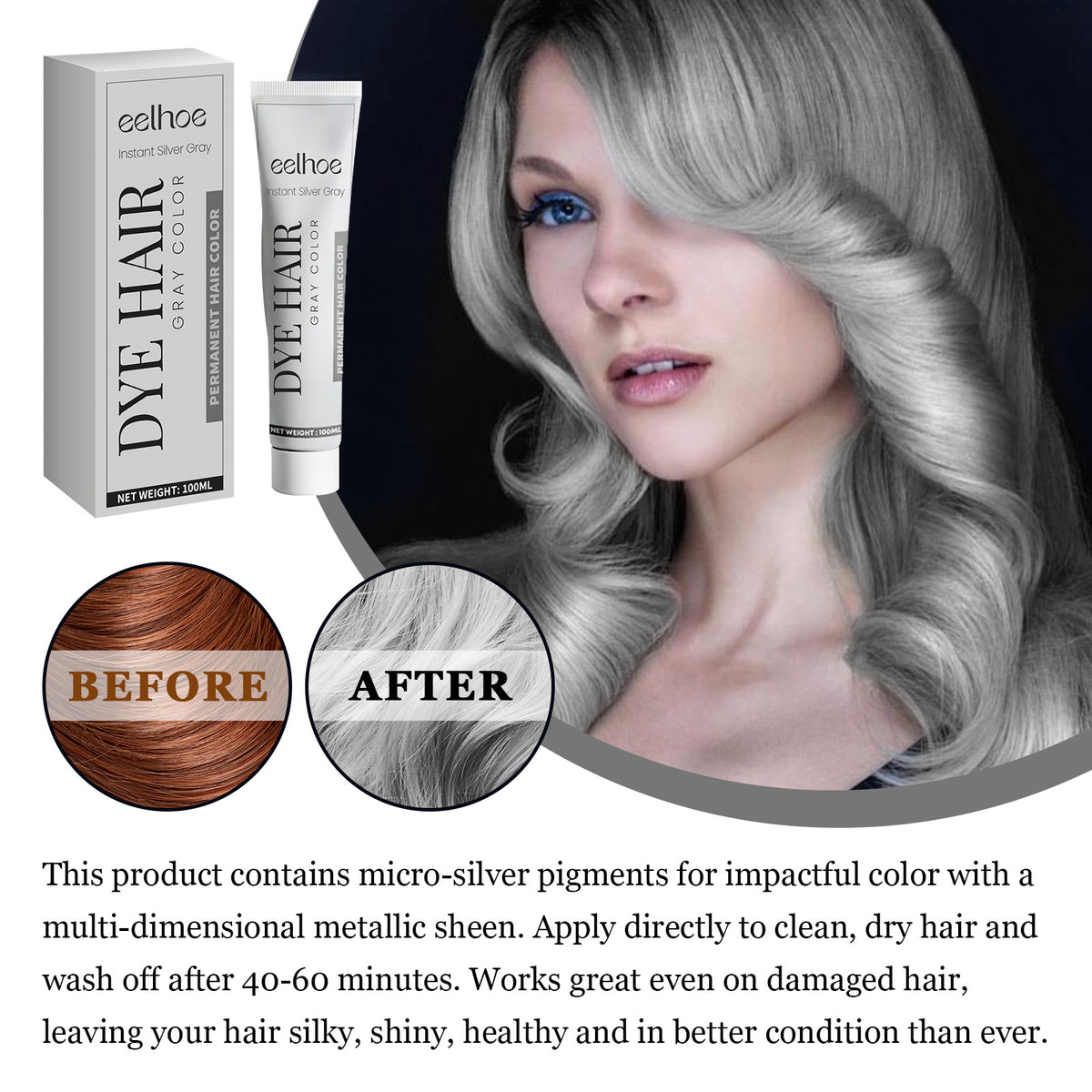 Gray Hair Cream Natural Hair Color Lasting Not Hurt Easy To Color