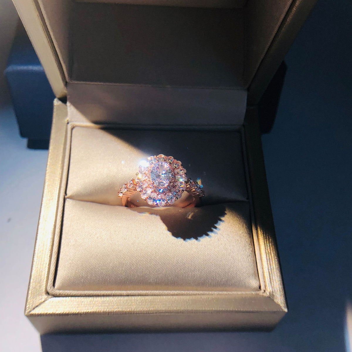 Zircon Princess White Plated Gold Diamand Engagement Ring