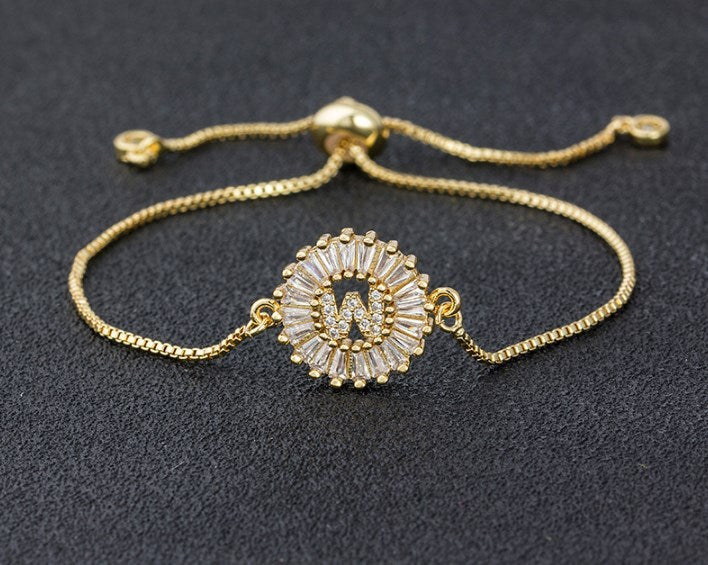 Copper Inlaid Zircon Color Message Bracelet