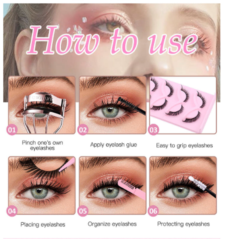 15Pairs Cat Eye Eyelashes 3D Natural False Lashes Fluffy Soft Cross Clear Band Lashes Manga Lashes Wispy Eyelash Makeup