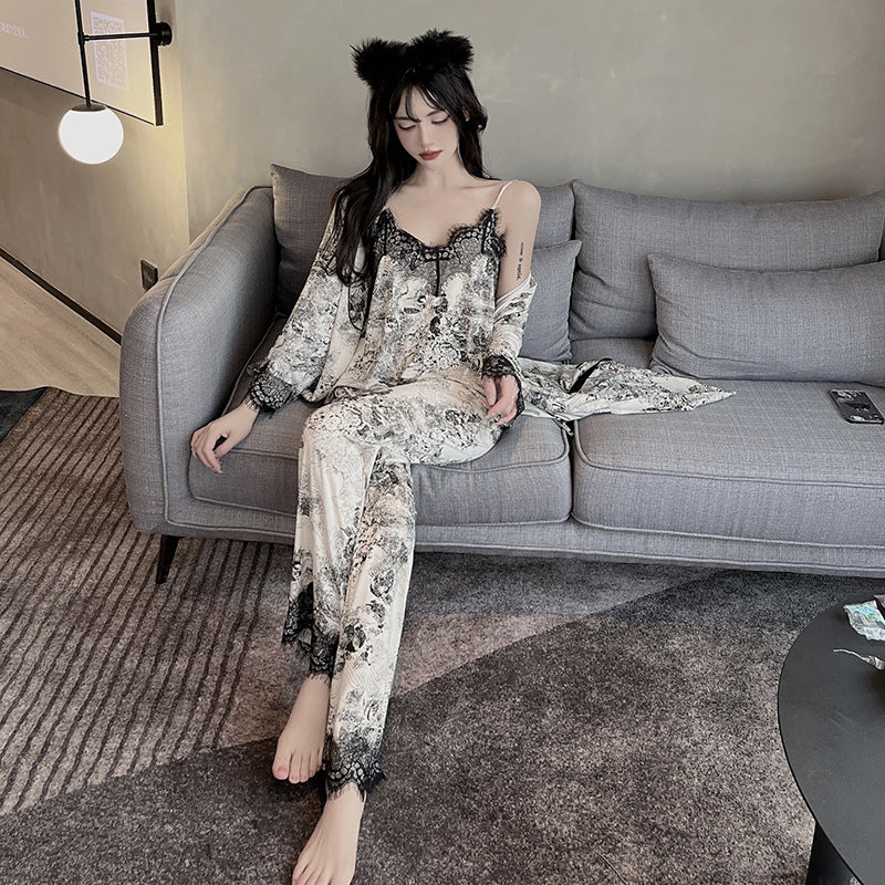 Home Wear Vintage Style Robe Three Sets