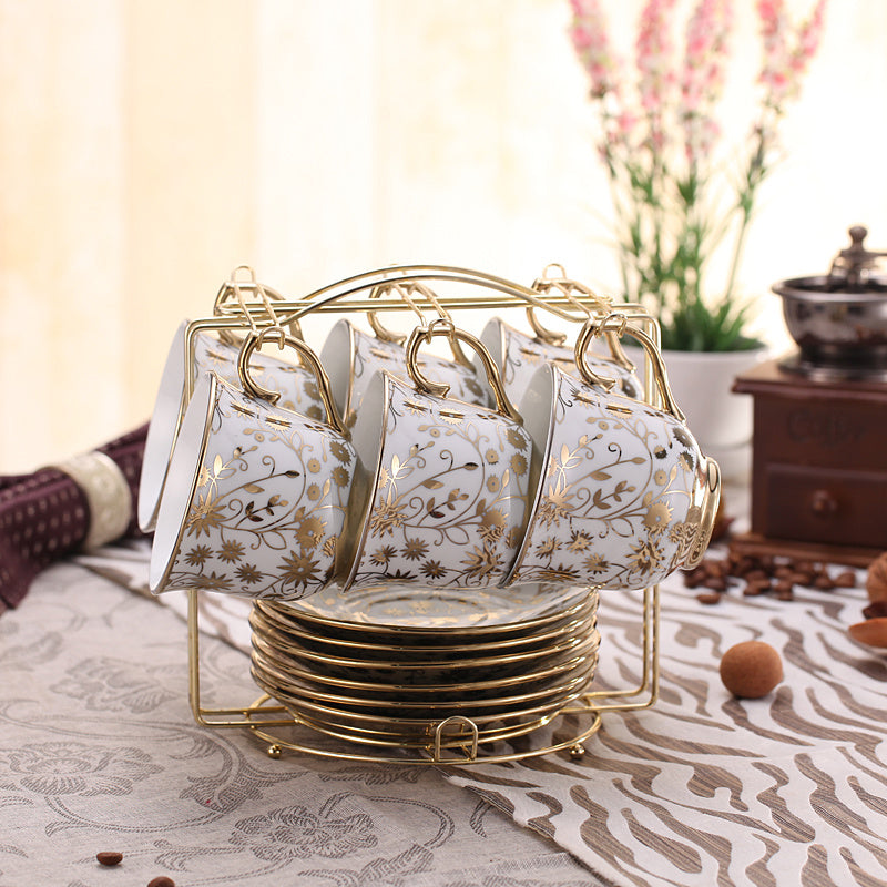 European-Style Bone China Coffee Set British Afternoon Tea Cup Simple Household