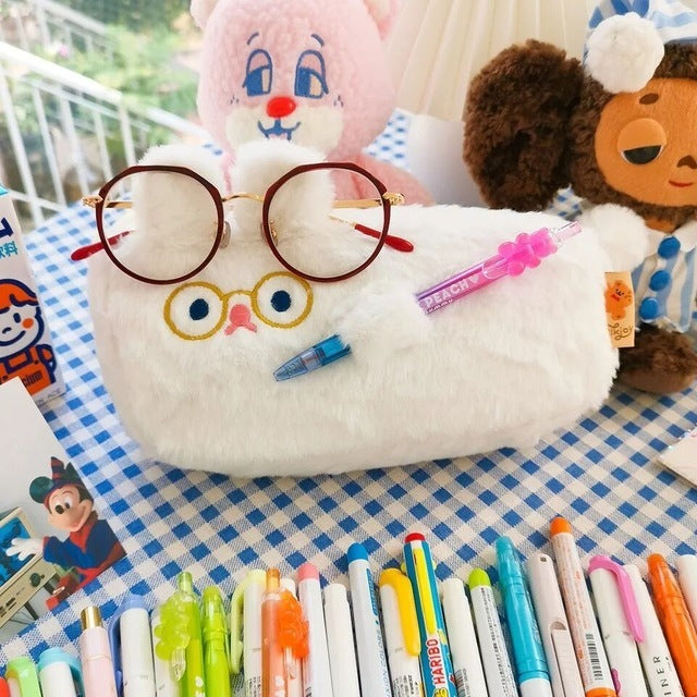 Animal Model Girl Student Stationery Storage Bag With Pen Holder