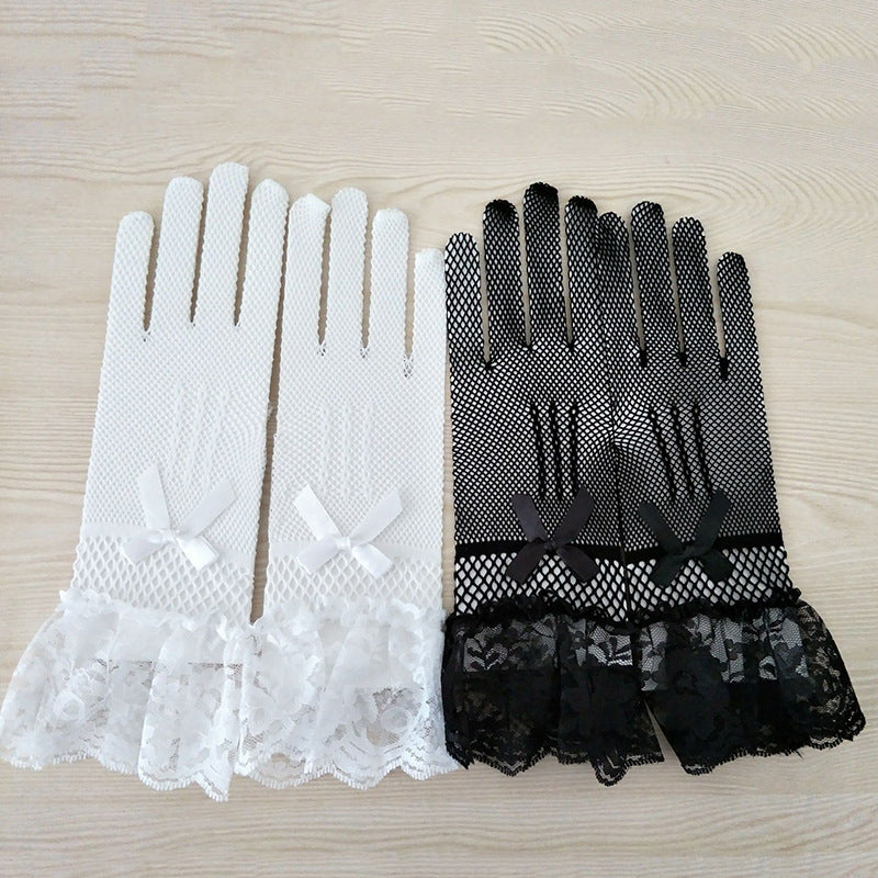 1 Pair Knitted Stretch Mesh Gloves