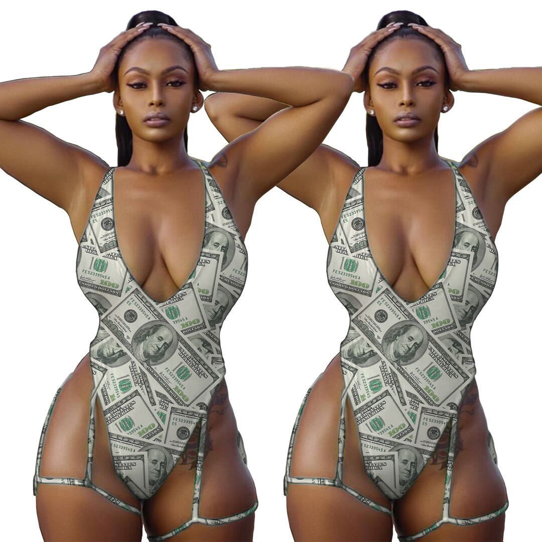 Deep V-Dollar Swimsuit