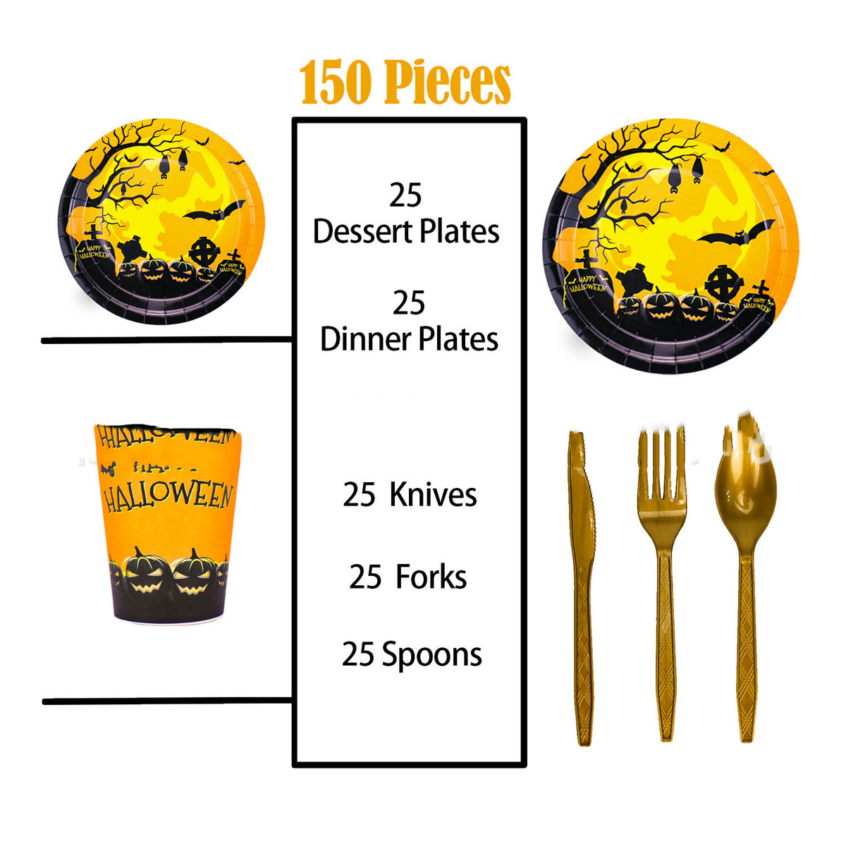 Halloween Party Tableware Paper Cups  Plates Paper Towels