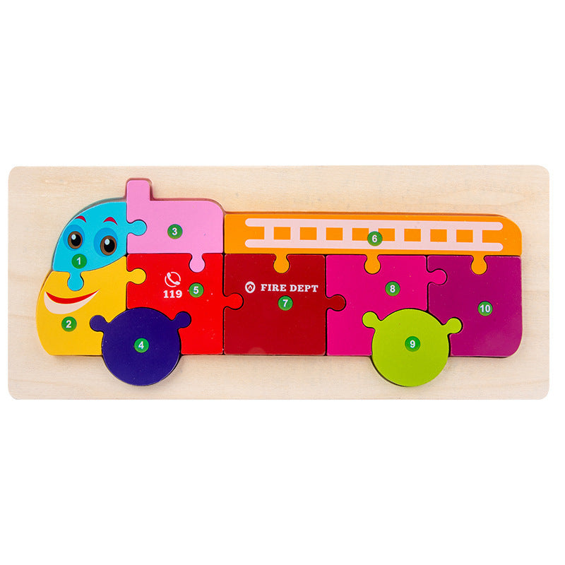 3-Year-Old Children's Three-Dimensional Puzzle Cartoon 3D Buckle