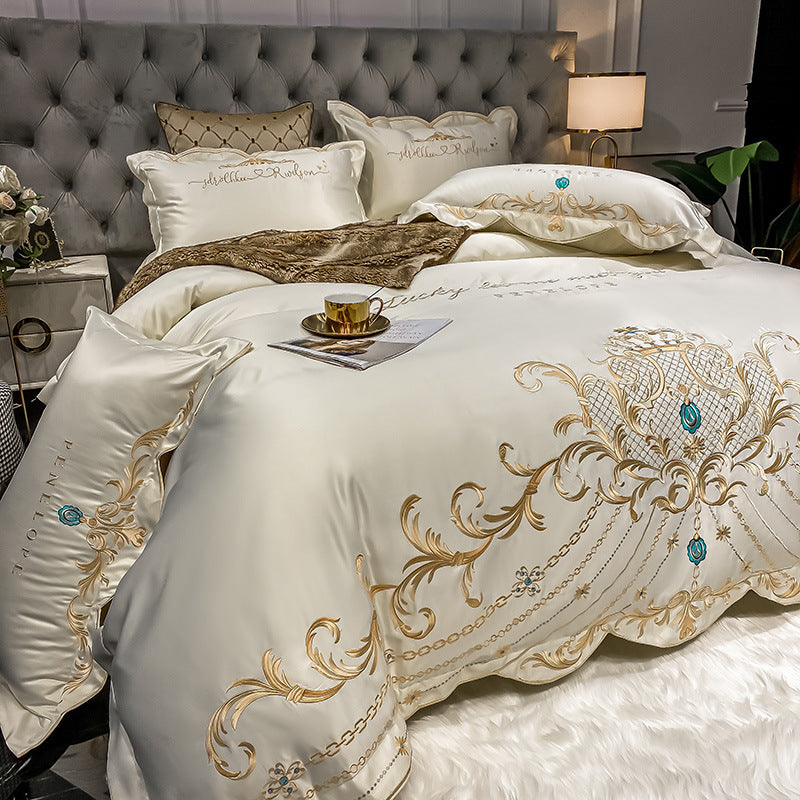Four-Piece Bed Sheet Cotton Ice Silk Quilt Cover