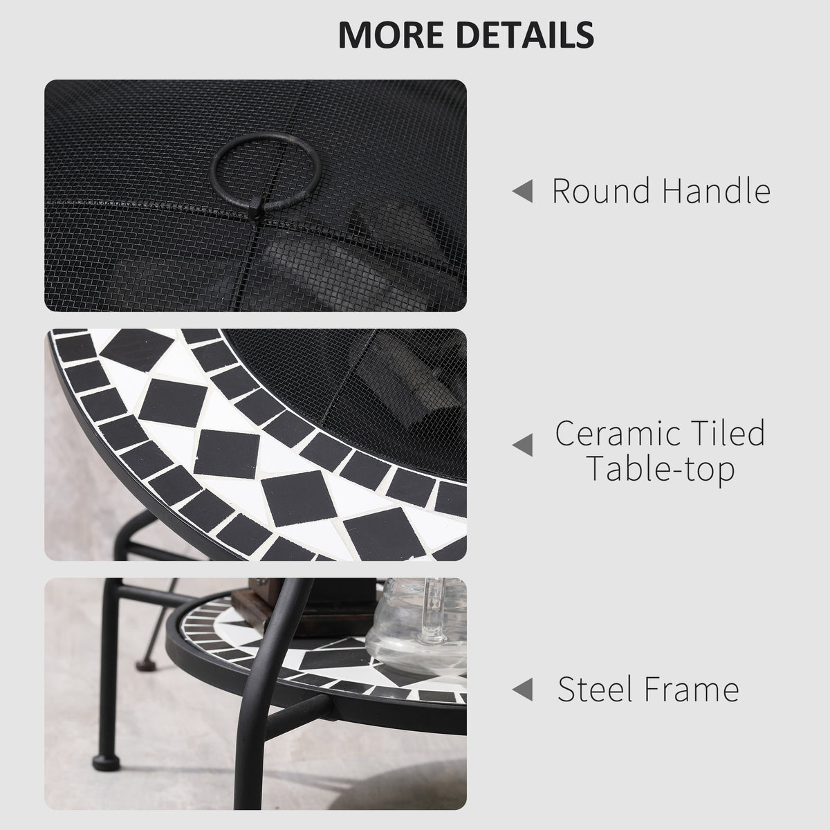 30" Outdoor Fire Pit Dining Table