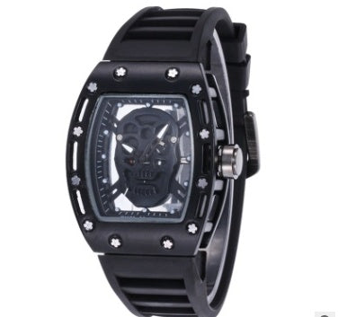 American Trade Express Hot Style Leisure Fashion Ghost Head Men Silica Quartz PU Watch