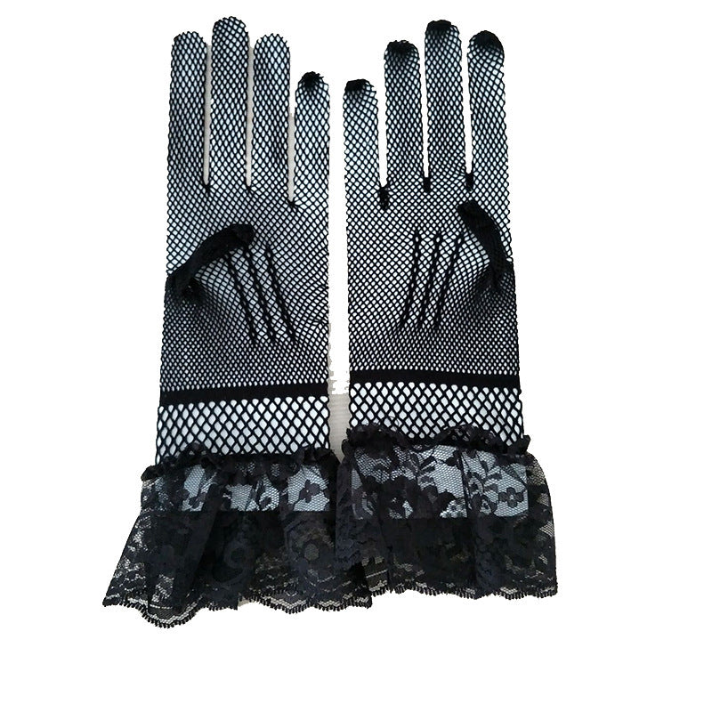 1 Pair Knitted Stretch Mesh Gloves