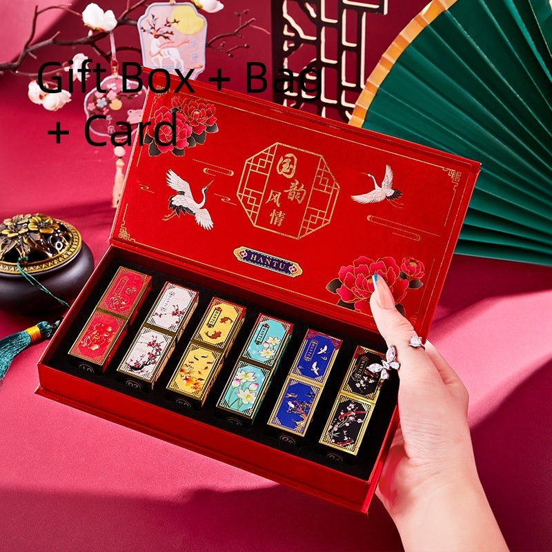 Imperial Christmas Gift Box Chinese Style Carved Lipstick Kit