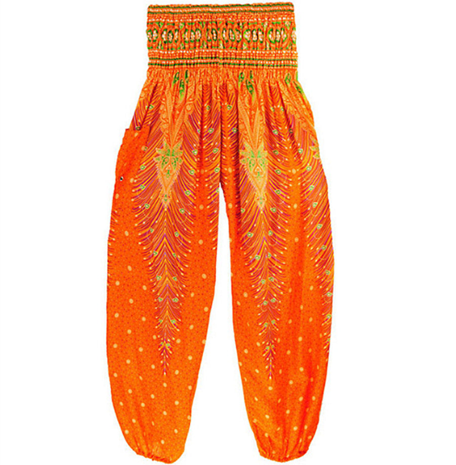 Peacock Yoga Pants Waist Pants