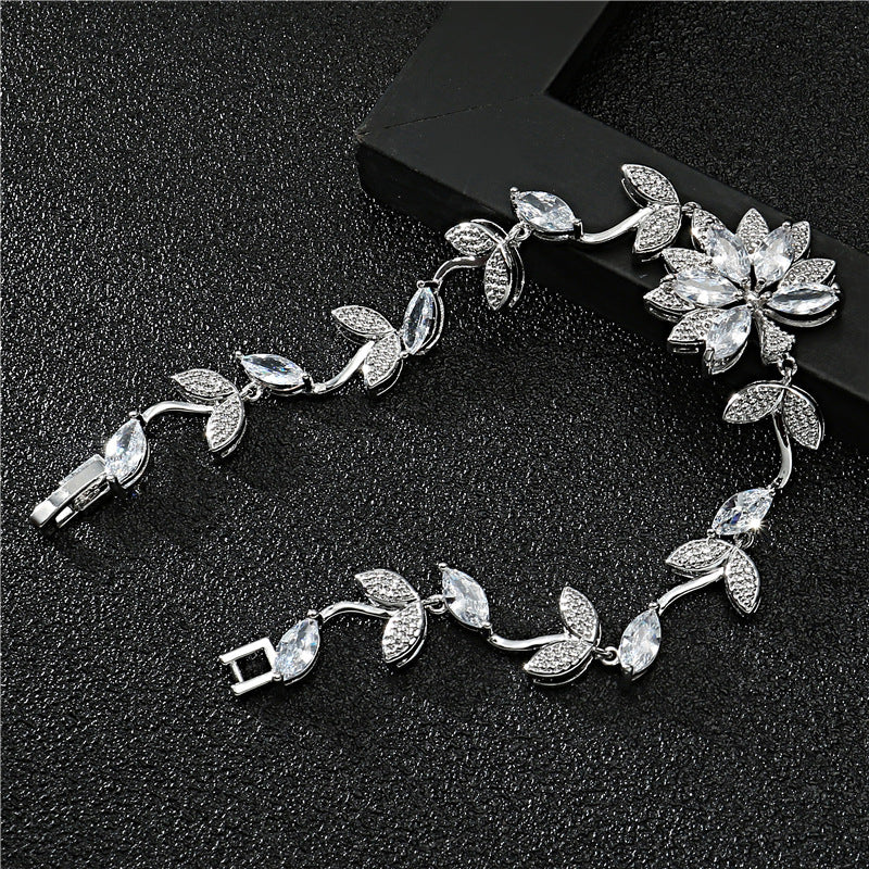 Color 3A Zircon White Gold Female Bracelet Rose Gold Bracelet