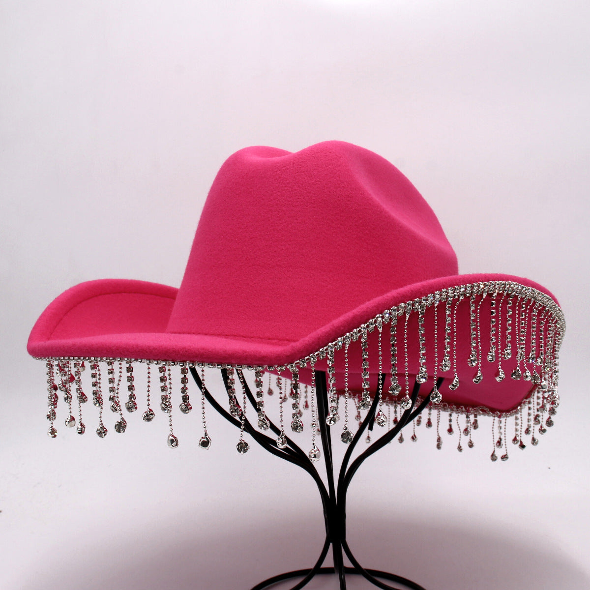 Warped Top Hat With Diamond Tassel Western Cowboy Hat