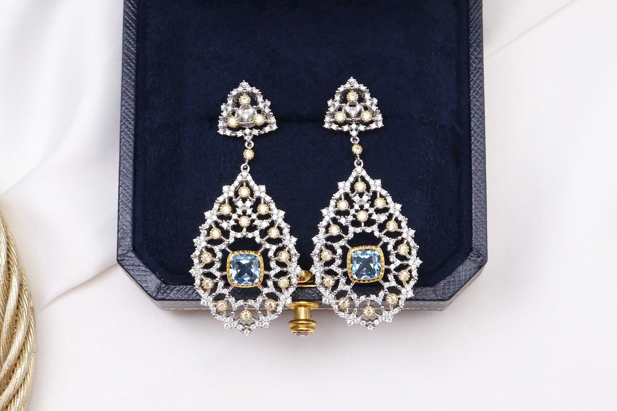 Luxury Custom 925 Silver Blue Luxury Earrings