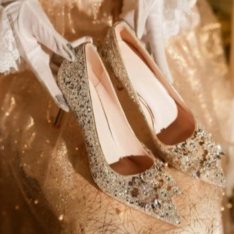 Xiuhe Wedding Dress, Two Wearing Crystal Shoes, Bridal Shoes, Female