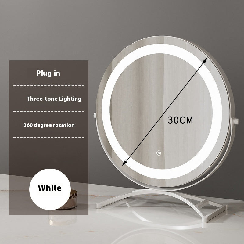 Round Black Dressing Table Makeup Mirror