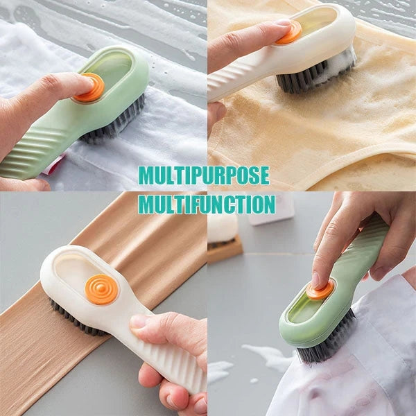 Multifunctional Soft-Bristled Shoe Brush Long Handle Brush Automatic Liquid Adding Shoe Clothing Board Brush Cleaning Tool