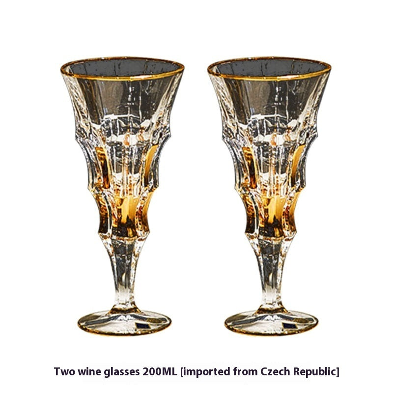 Crystal Glass Light Luxury Gold Red Wine High Leg