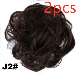 Europe, Japan, and South Korea Popular Hair Bun Fluffy Natural Drawstring Curly Hair Ball Head Hair Ring Hair set Female Hair Accessories Chemical Fiber Hair