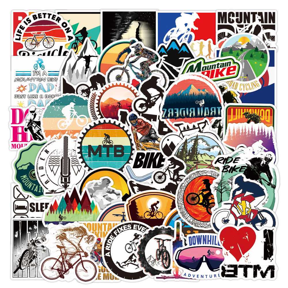 Mountain Bike Graffiti Stickers Waterproof Suitcase Notebook