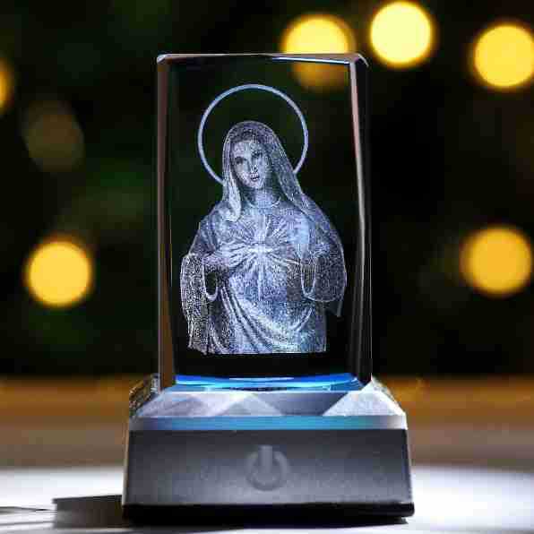 Crystal Decoration 3D Inner Carved Crystal With Lamp Holder