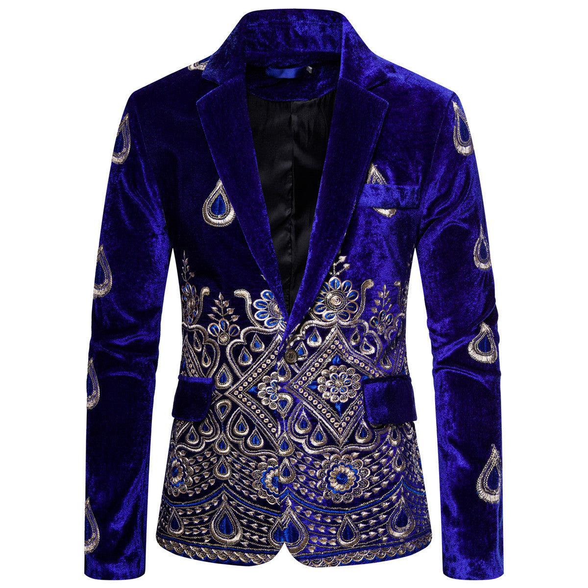 Ethnic Print Single-Breasted Leisure Suits For Men Costume