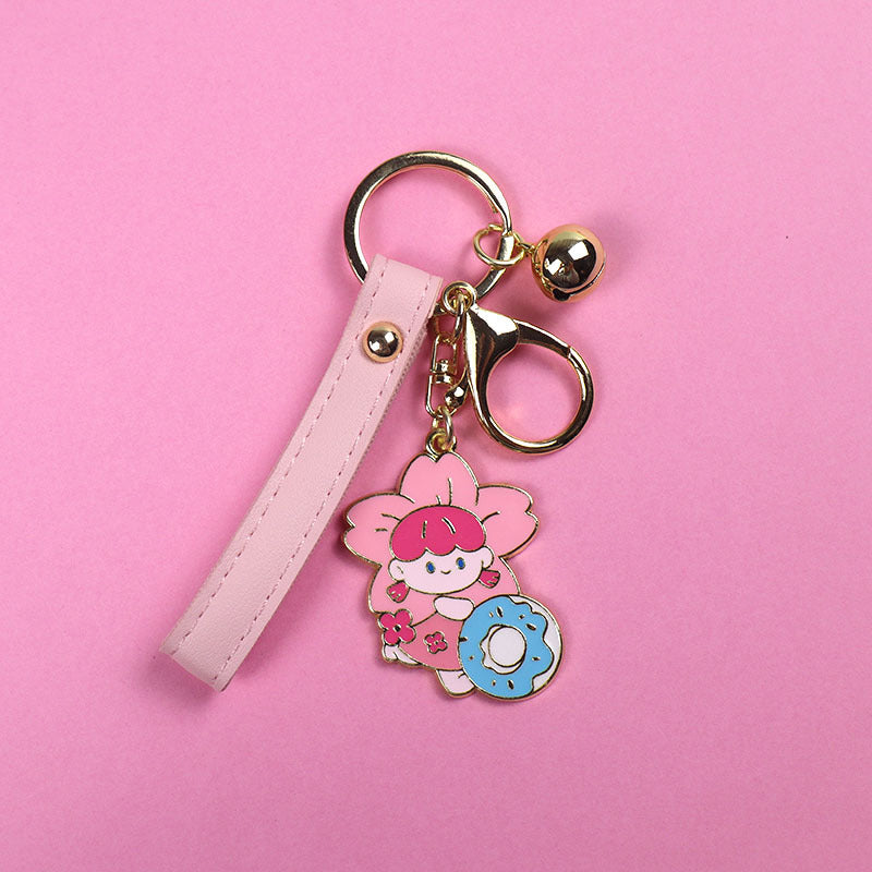 Fashion Personality Cherry Hair Sauce Girl Car Key Chain
