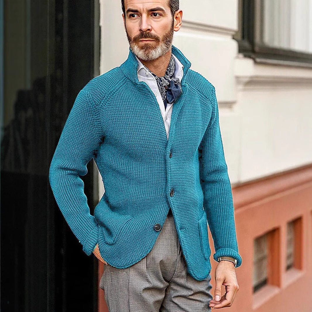 Casual Long Sleeve Solid Color Knitted Coat