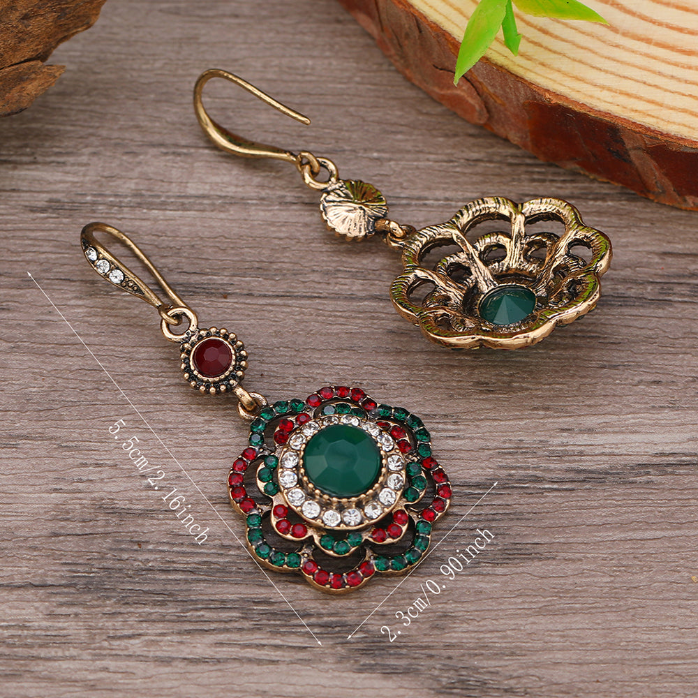 1 Pair Women's Fashion Dangle Earrings - Creative, Stylish & Minimalist Sunflower Pendant Earrings With Rhinestone Inlay, Perfect For Daily Wear, Gifting & Vacation