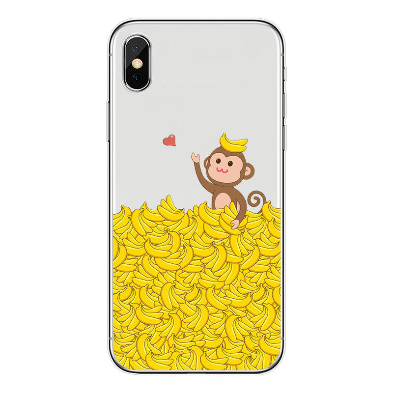 Creative Cartoon Transparent Printing Mobile Phone Soft Shell