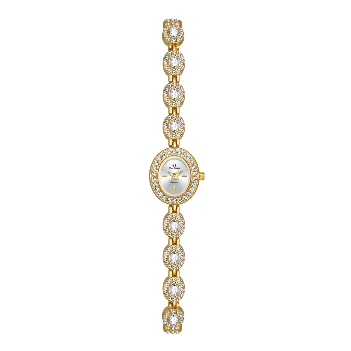 Mid-Ancient Fashion Oval Colored Gems Rainbow Light Luxury Watch