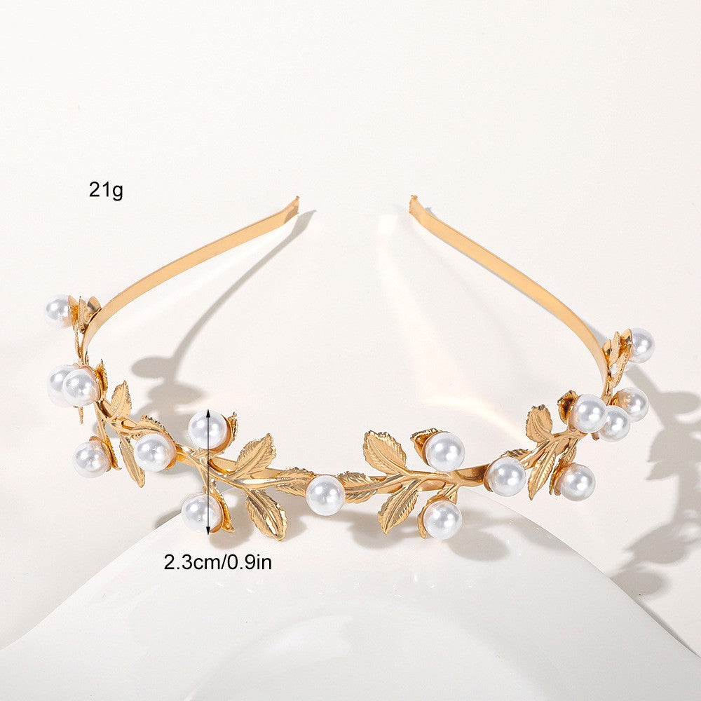 Metal Leaves Headband Bride Hair Clip Headdress