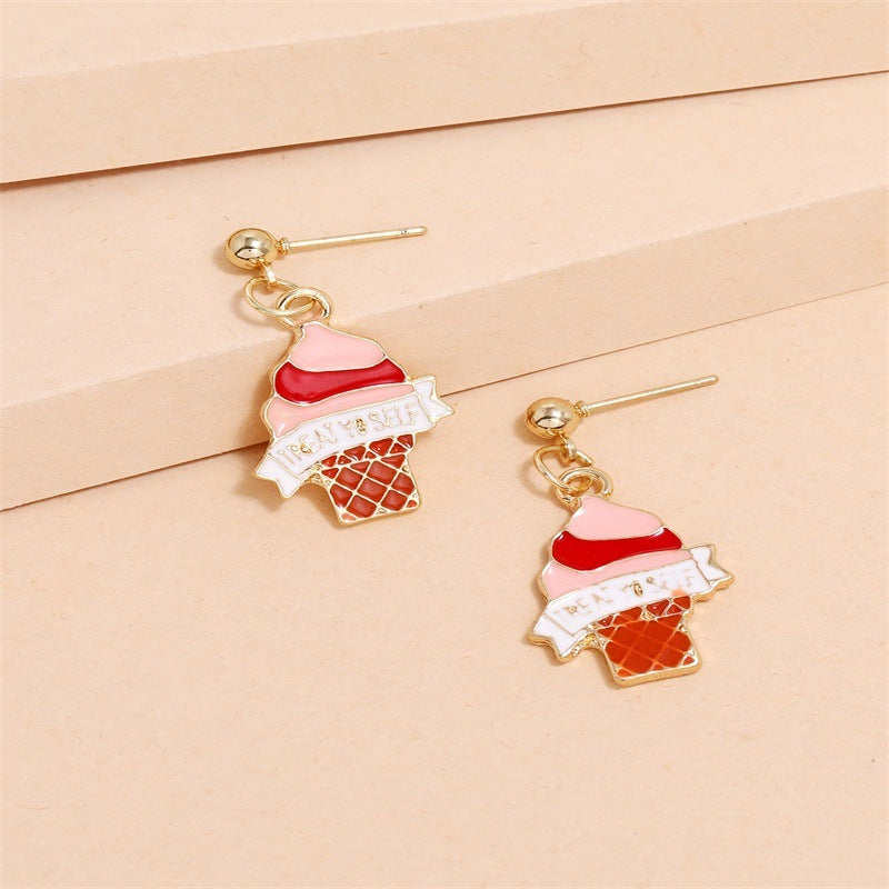 1 Pair Of Fashionable Ice Cream Earrings