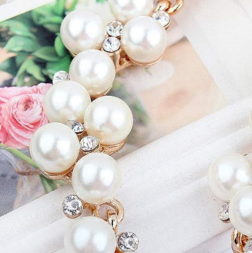 Elegant And Luxurious Pearl Rhinestone Clavicle Chain
