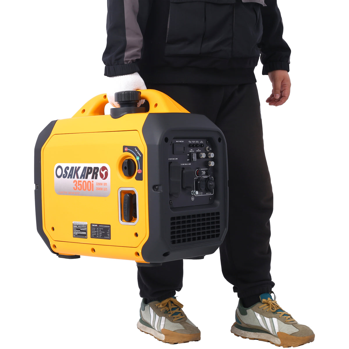 3500 Watt Portable Inverter Generator Gas Powered, EPA Compliant With CO SENSOR, Compact And Lightweight For Home Backup Power, Outdoor Camping, RV And Trailer