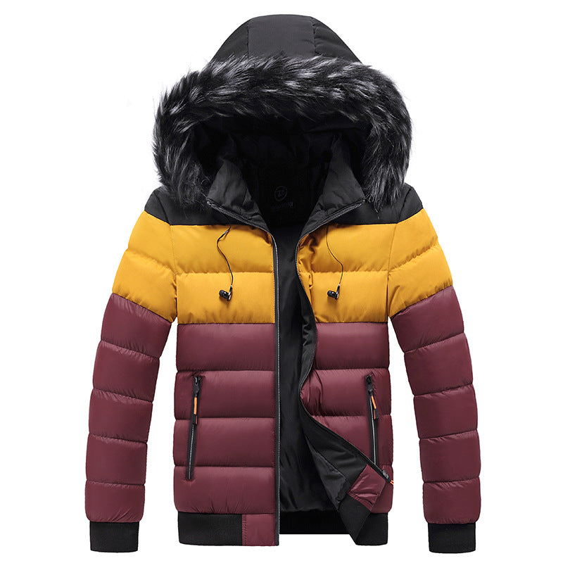 Hooded Jacket Men's Thick Warm Cotton Jacket ，