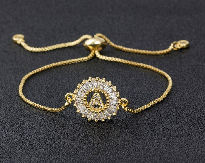 Copper Inlaid Zircon Color Message Bracelet