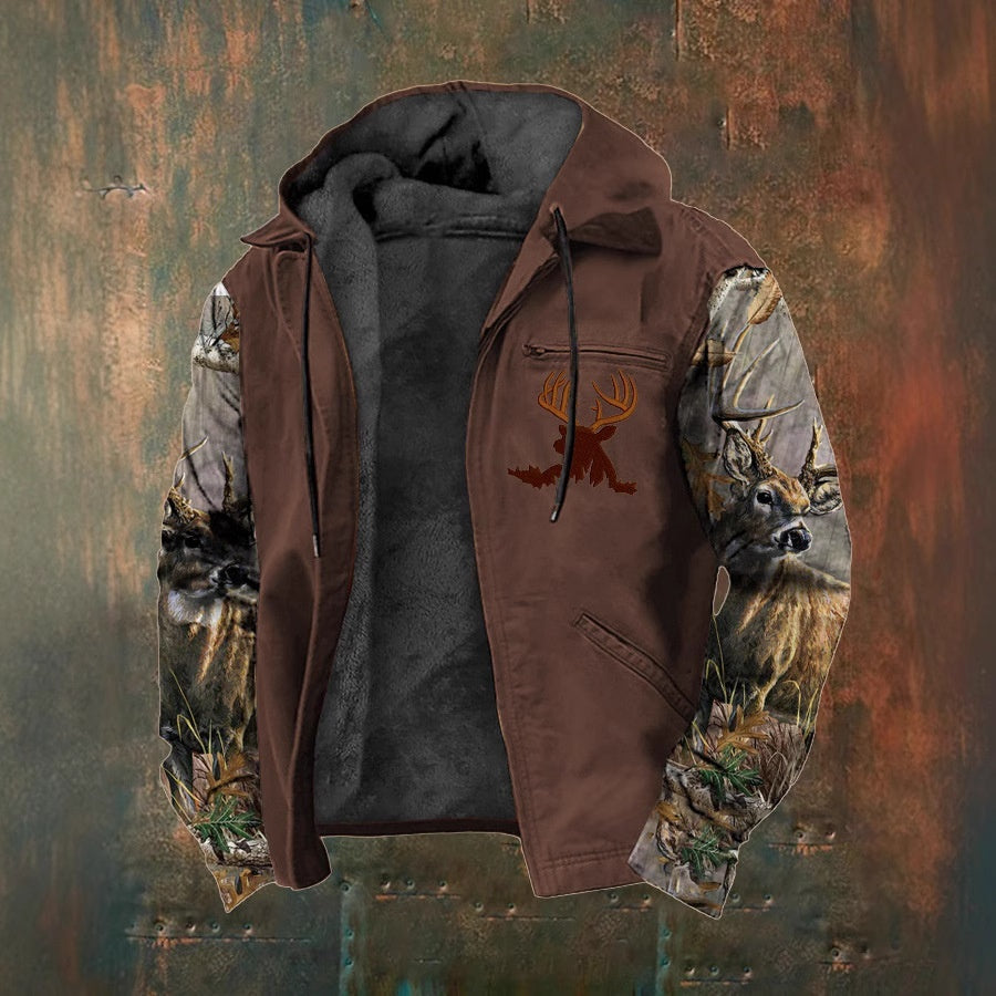 Fleece-Lined Thick Winter Clothes Winter Men's Thick Velvet Cotton-Padded Jacket with Pockets