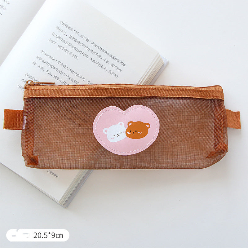 Cute Mesh Pen Bag Creative Shape