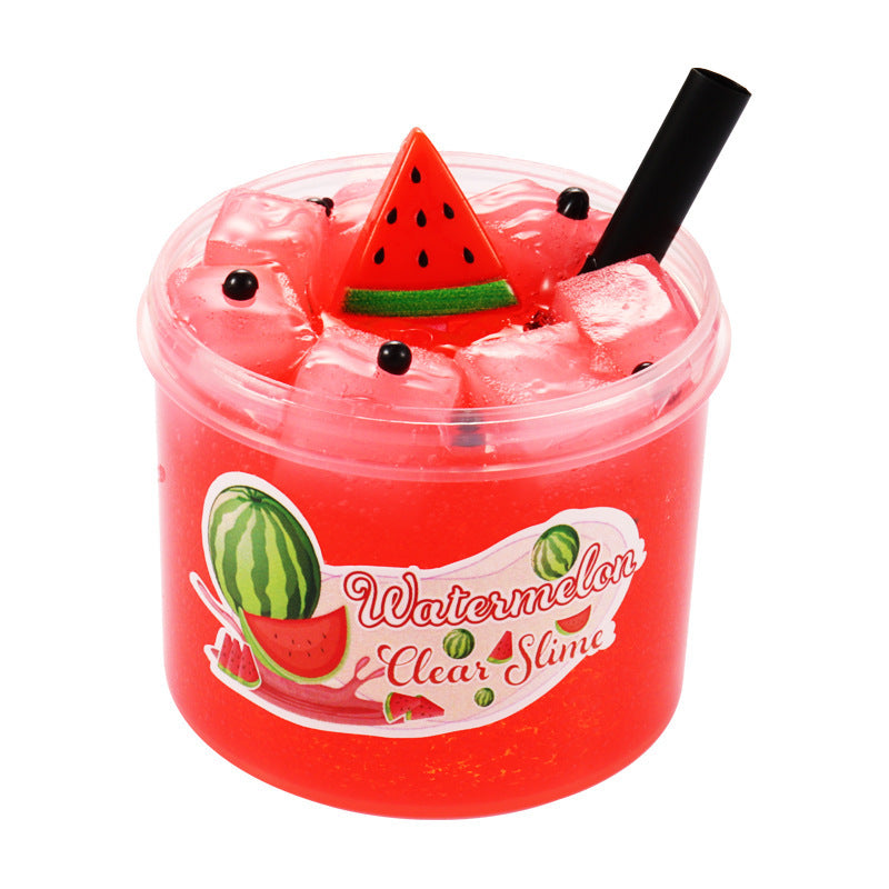 70ml AMZ Hot Selling Jelly Coconut Meat Slime Cow Head Glue Colored Clay Crystal Mud Fruit Slime Toy Mud