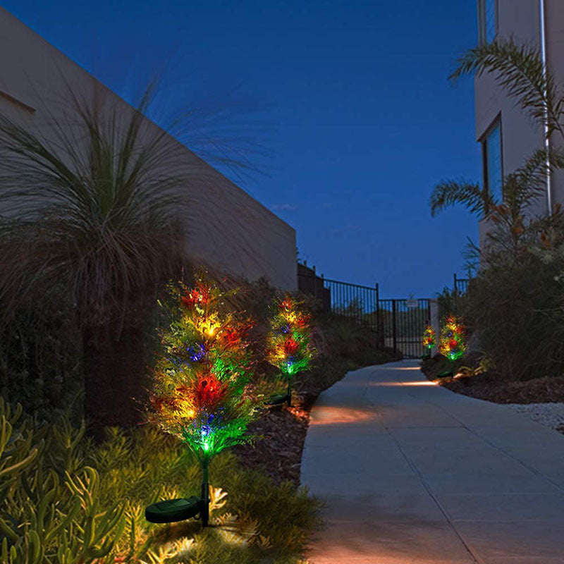 Solar-Powered Christmas Lights Pine And Cypress  Trees