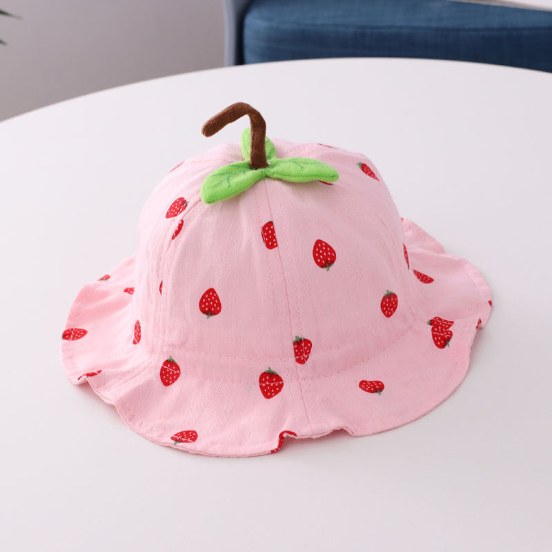 Strawberry Leaf Baby Basin Hat