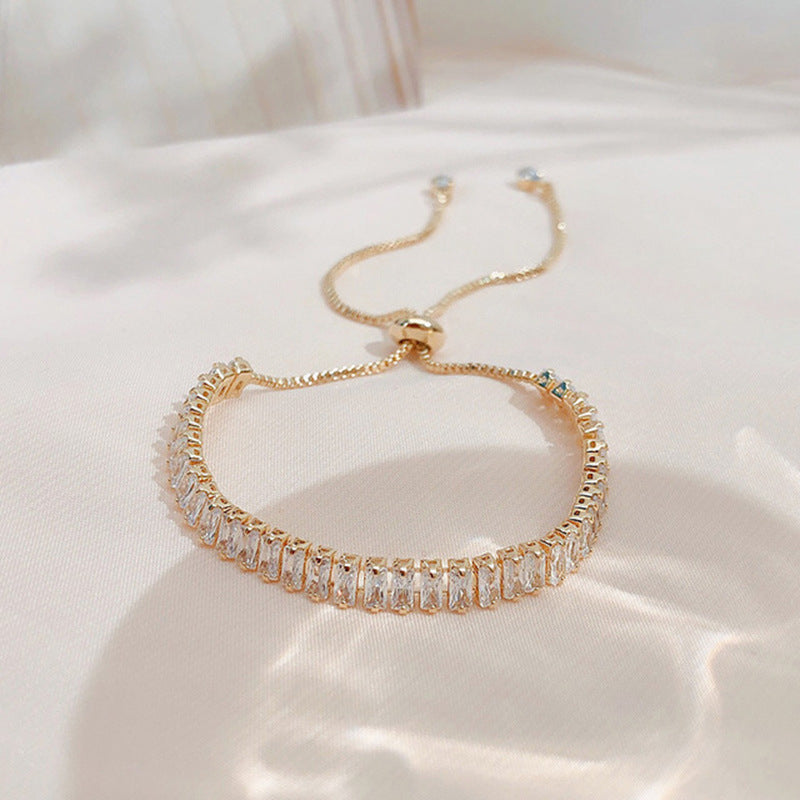 Rhinestone Bracelet Ins Fashion Shiny Adjustable Bracelet Women Jewelry