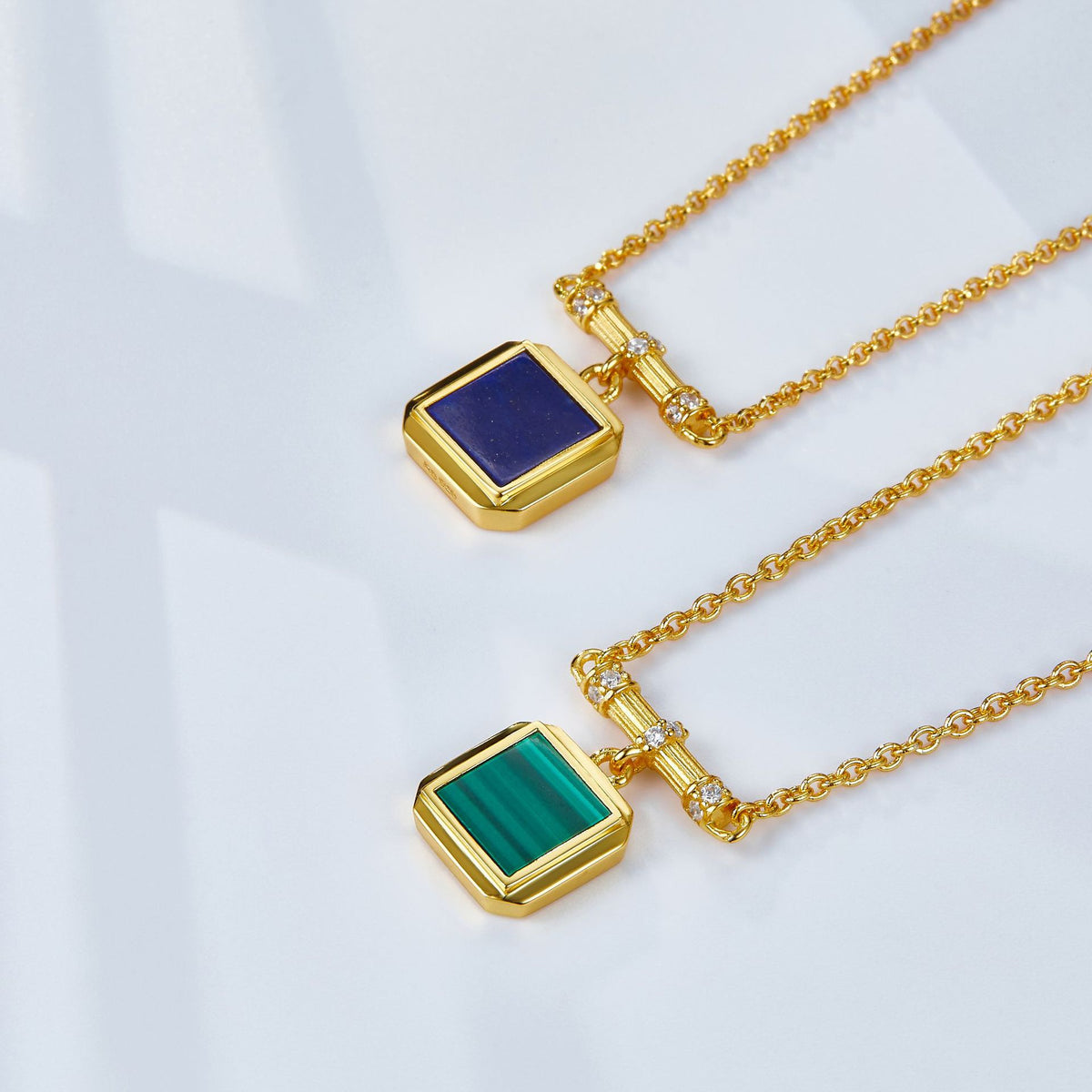 Sterling Silver Lapis Lazuli Malachite Necklace