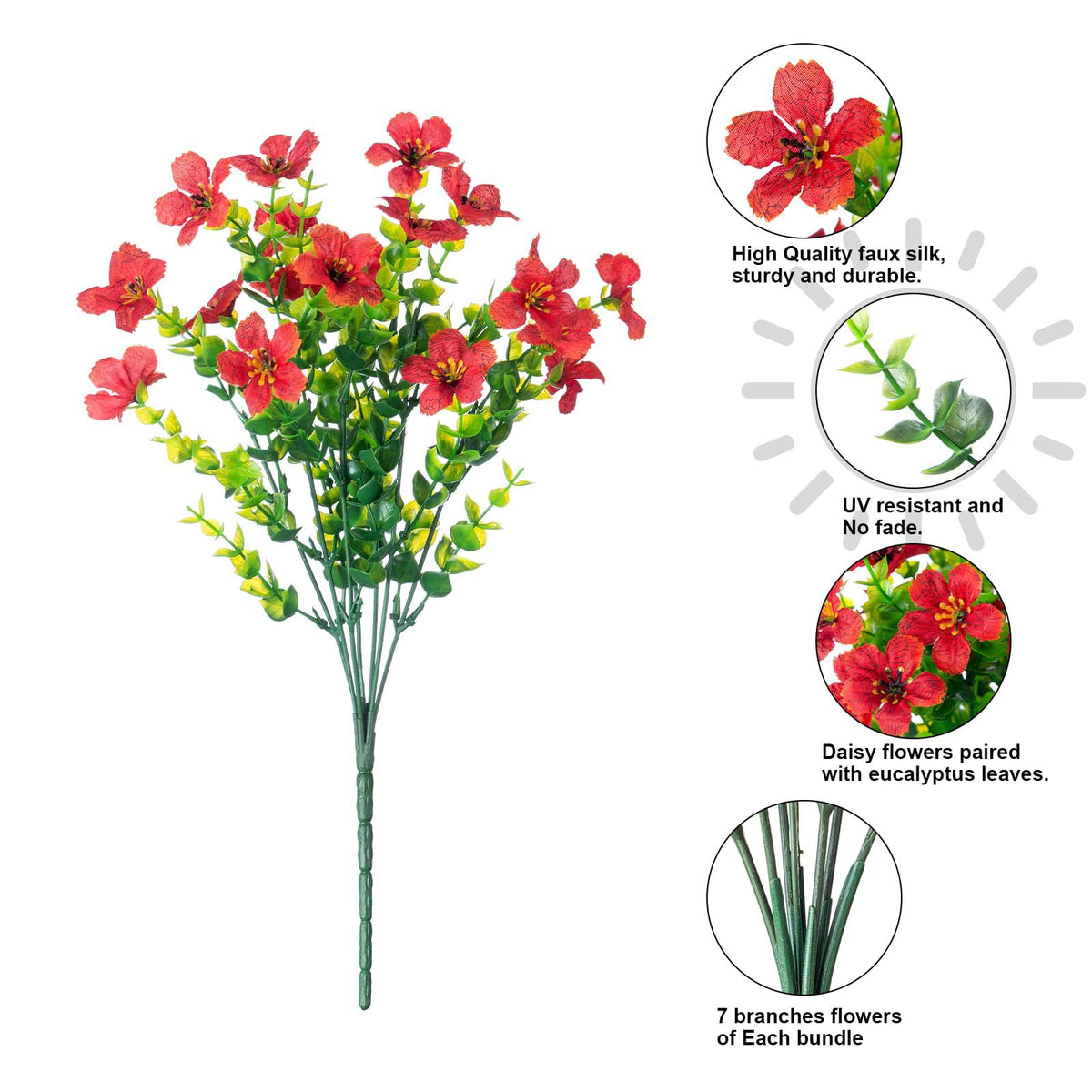 Artificial Outdoor UV-Proof Decorative Simulation Green Plant Plastic Flowers