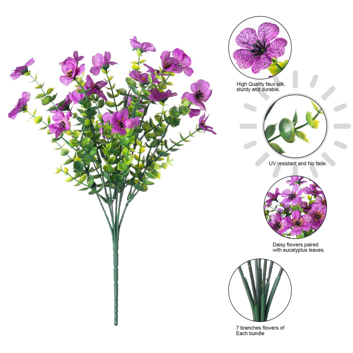 Artificial Outdoor UV-Proof Decorative Simulation Green Plant Plastic Flowers