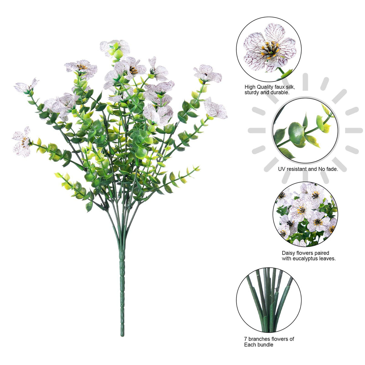 Artificial Outdoor UV-Proof Decorative Simulation Green Plant Plastic Flowers